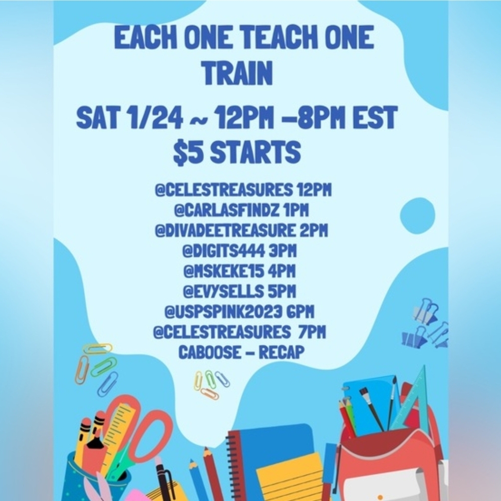 JAN 24🎉Each One Teach One TRAIN SHOW🎉